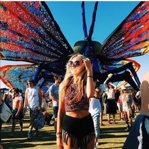 LF Rumor Boutique Fringe/Tassel Crochet Shorts